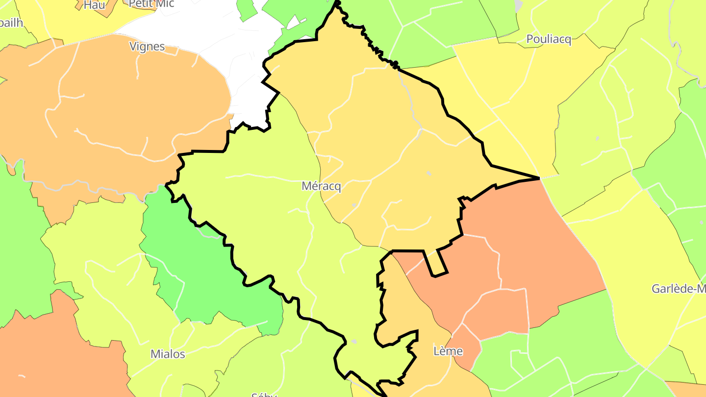 Carte des prix de l'immobilier Méracq