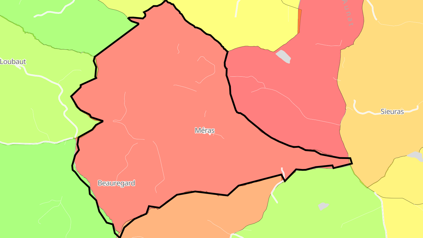Carte des prix de l'immobilier Méras