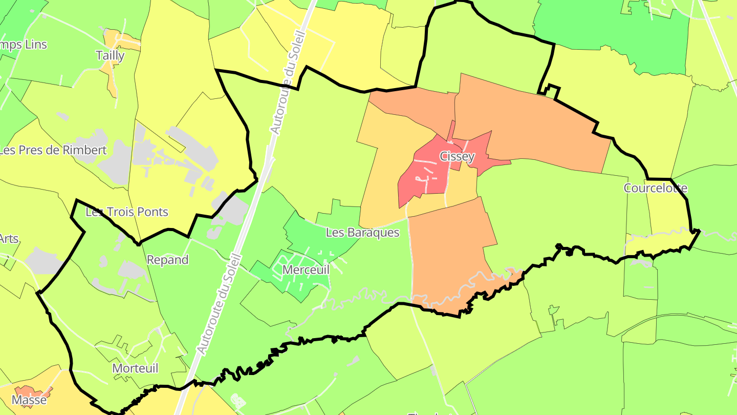 Carte des prix de l'immobilier Merceuil