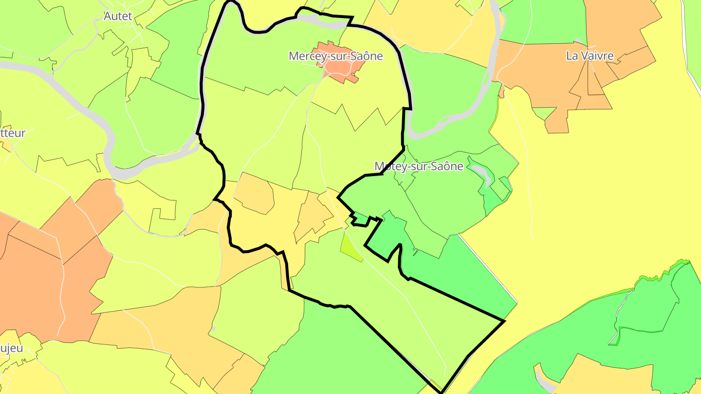 Carte des prix de l'immobilier Mercey-sur-Saône