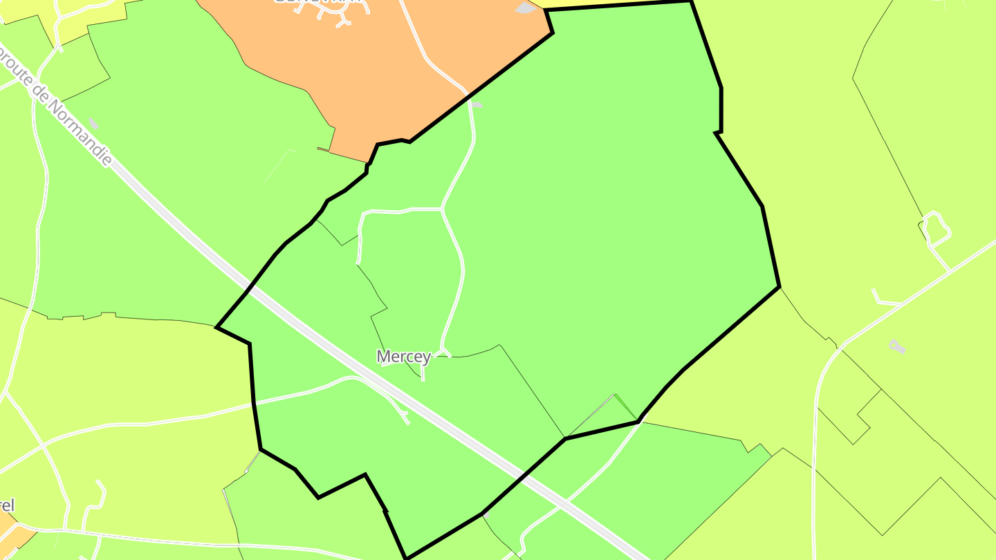Carte des prix de l'immobilier Mercey