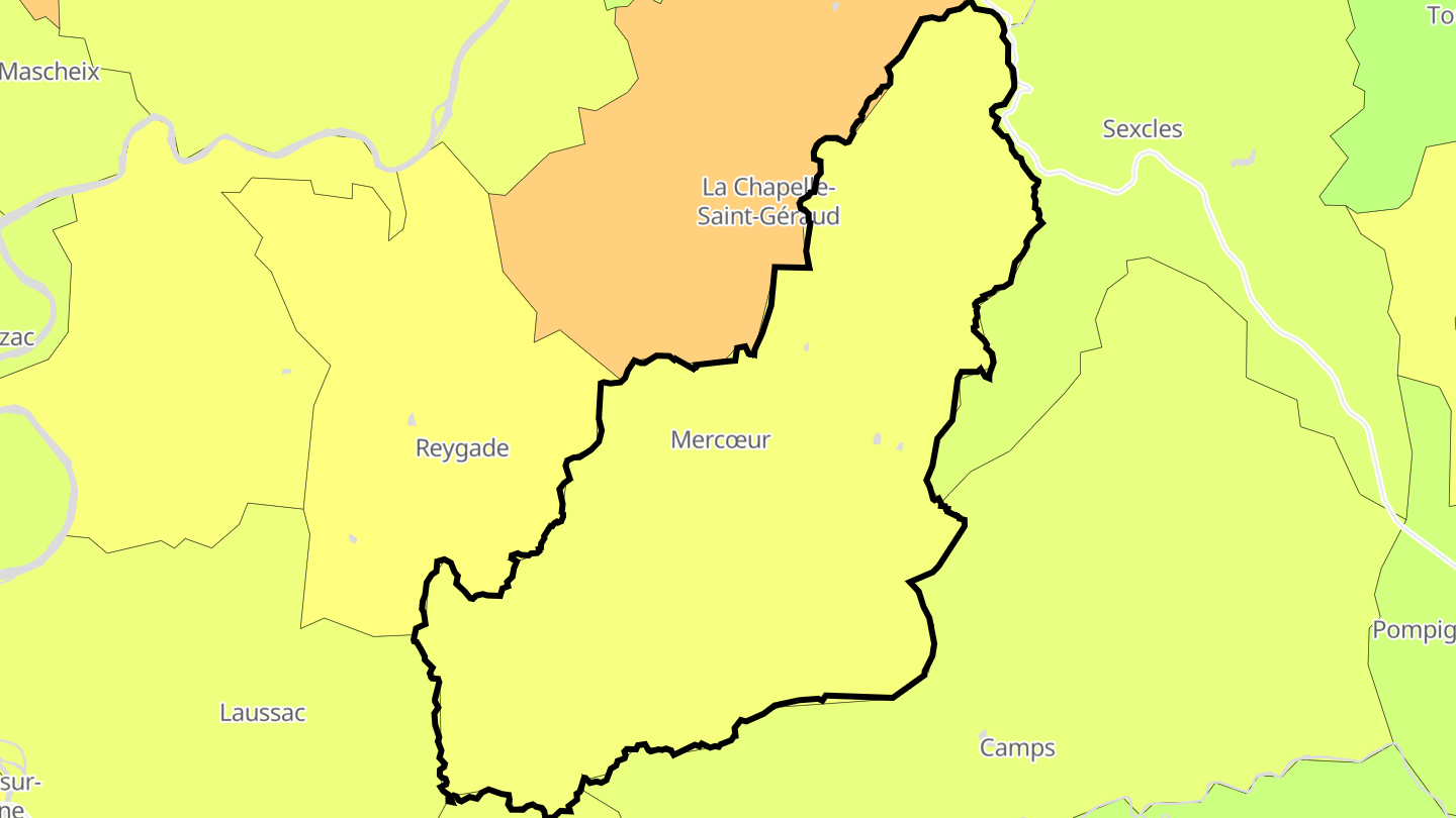 Carte des prix de l'immobilier Mercœur