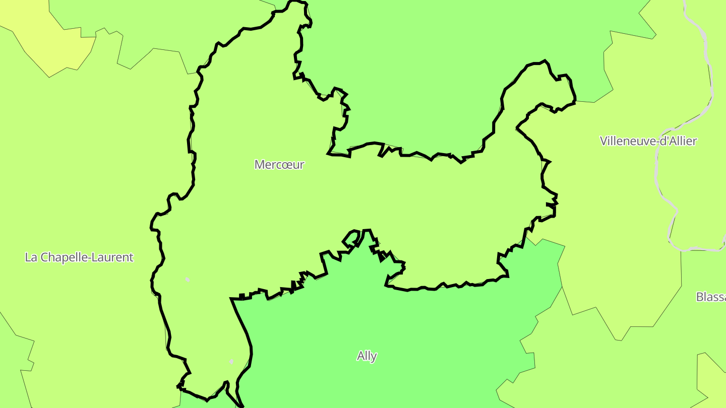 Carte des prix de l'immobilier Mercœur