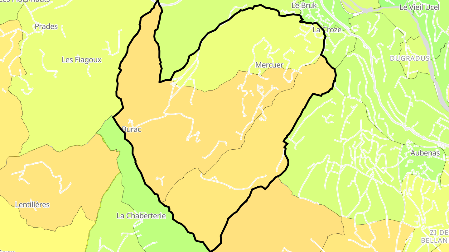 Carte des prix de l'immobilier Mercuer