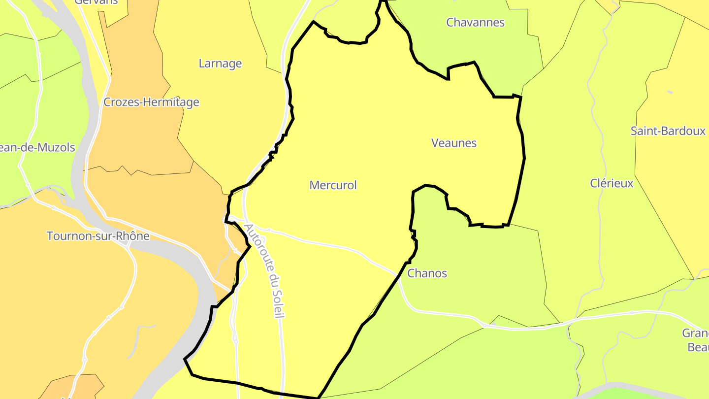 Carte des prix de l'immobilier Mercurol-Veaunes