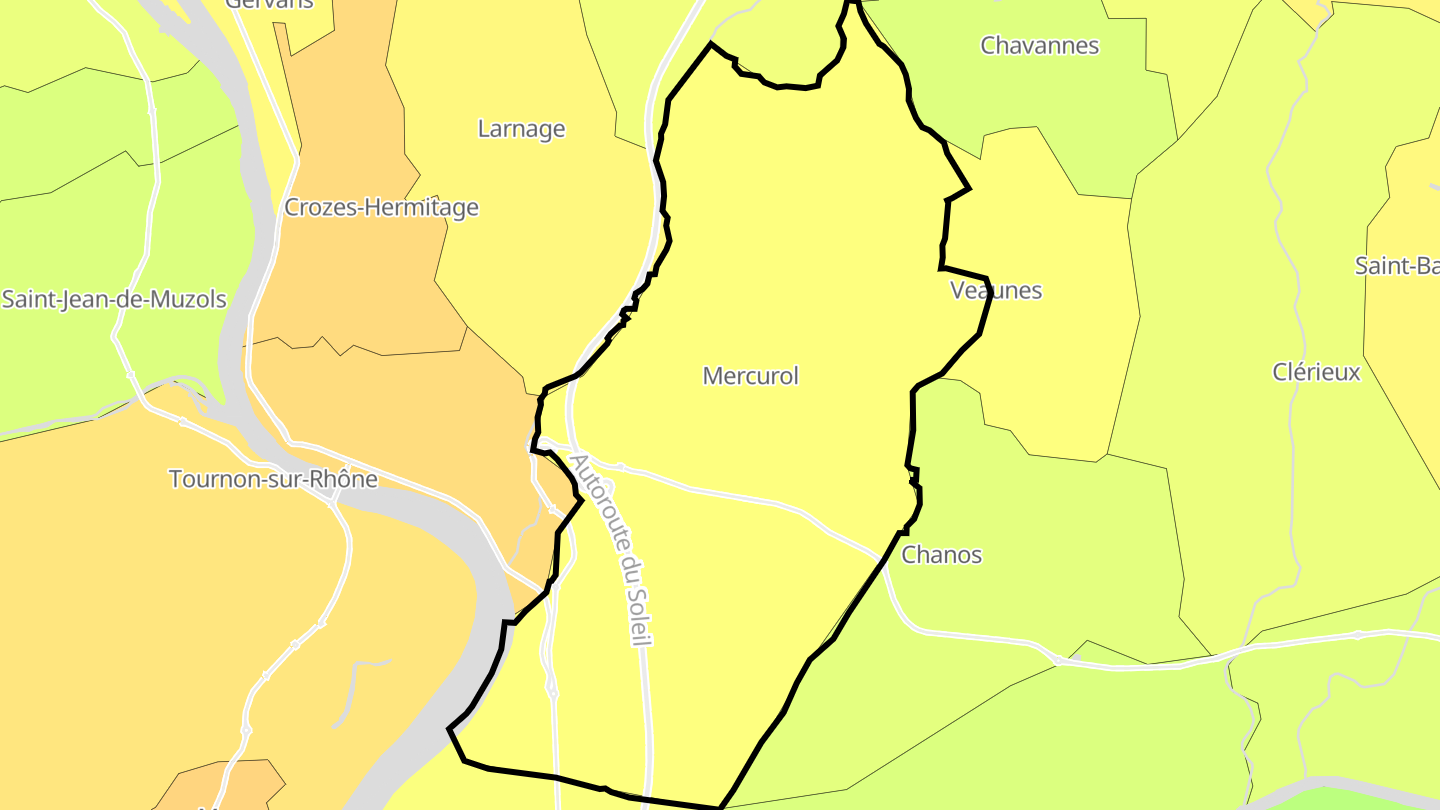 Carte des prix de l'immobilier Mercurol