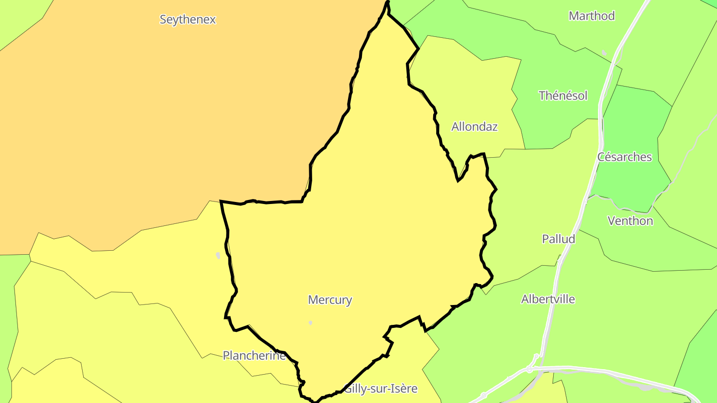 Carte des prix de l'immobilier Mercury