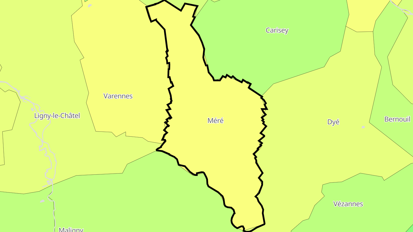 Carte des prix de l'immobilier Méré