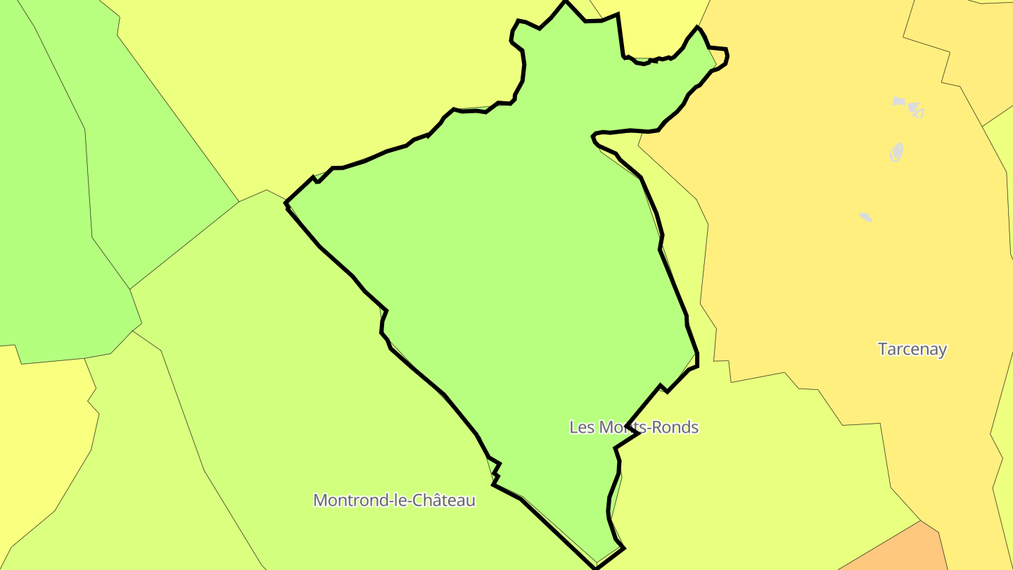 Carte des prix de l'immobilier Mérey-sous-Montrond