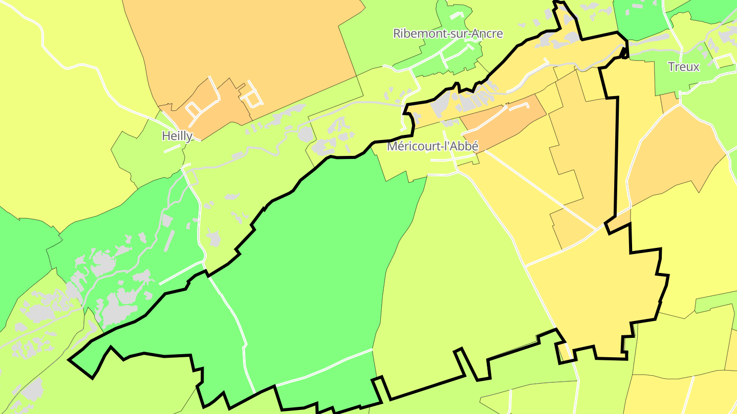Carte des prix de l'immobilier Méricourt-l'Abbé