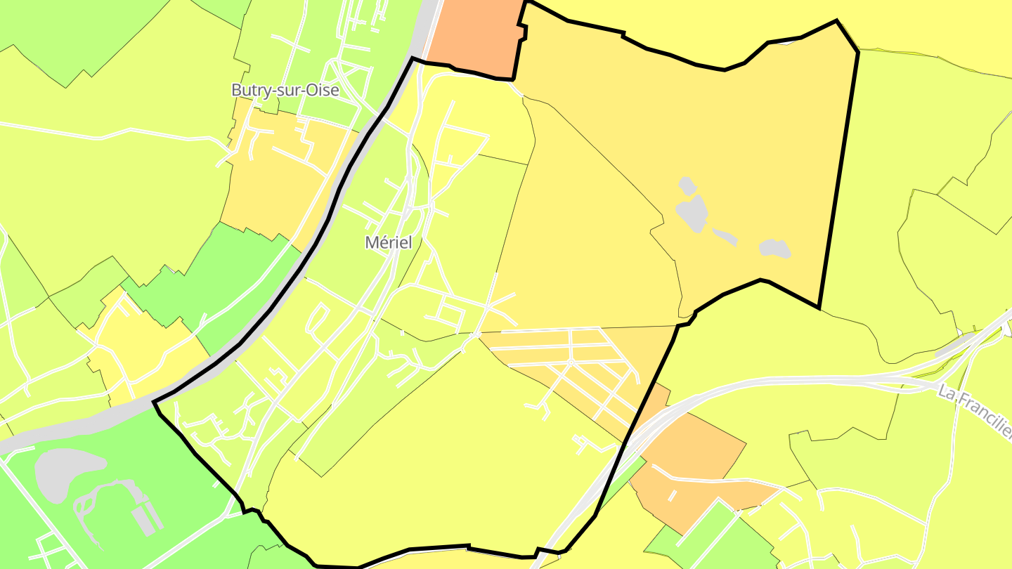 Carte des prix de l'immobilier Mériel