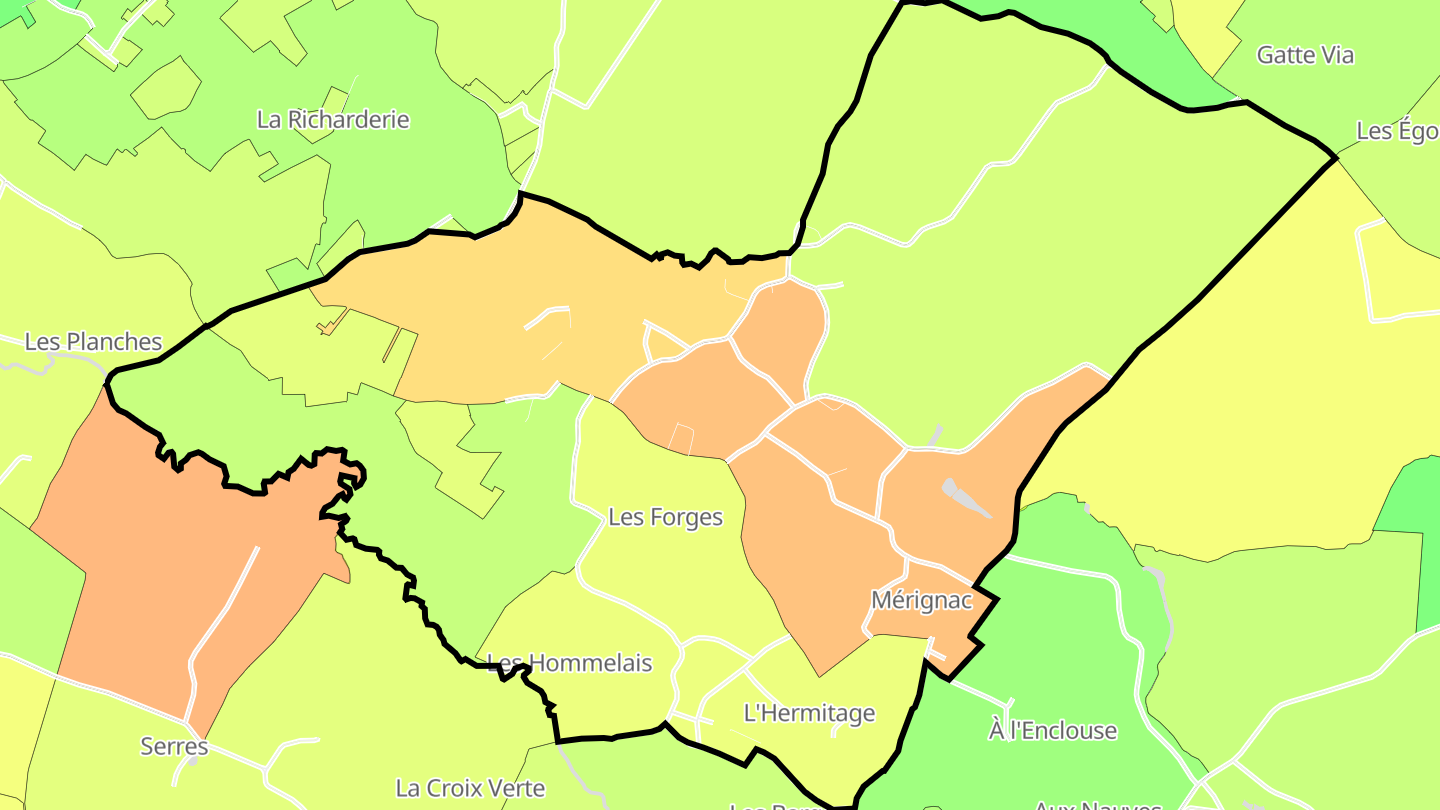 Carte des prix de l'immobilier Mérignac