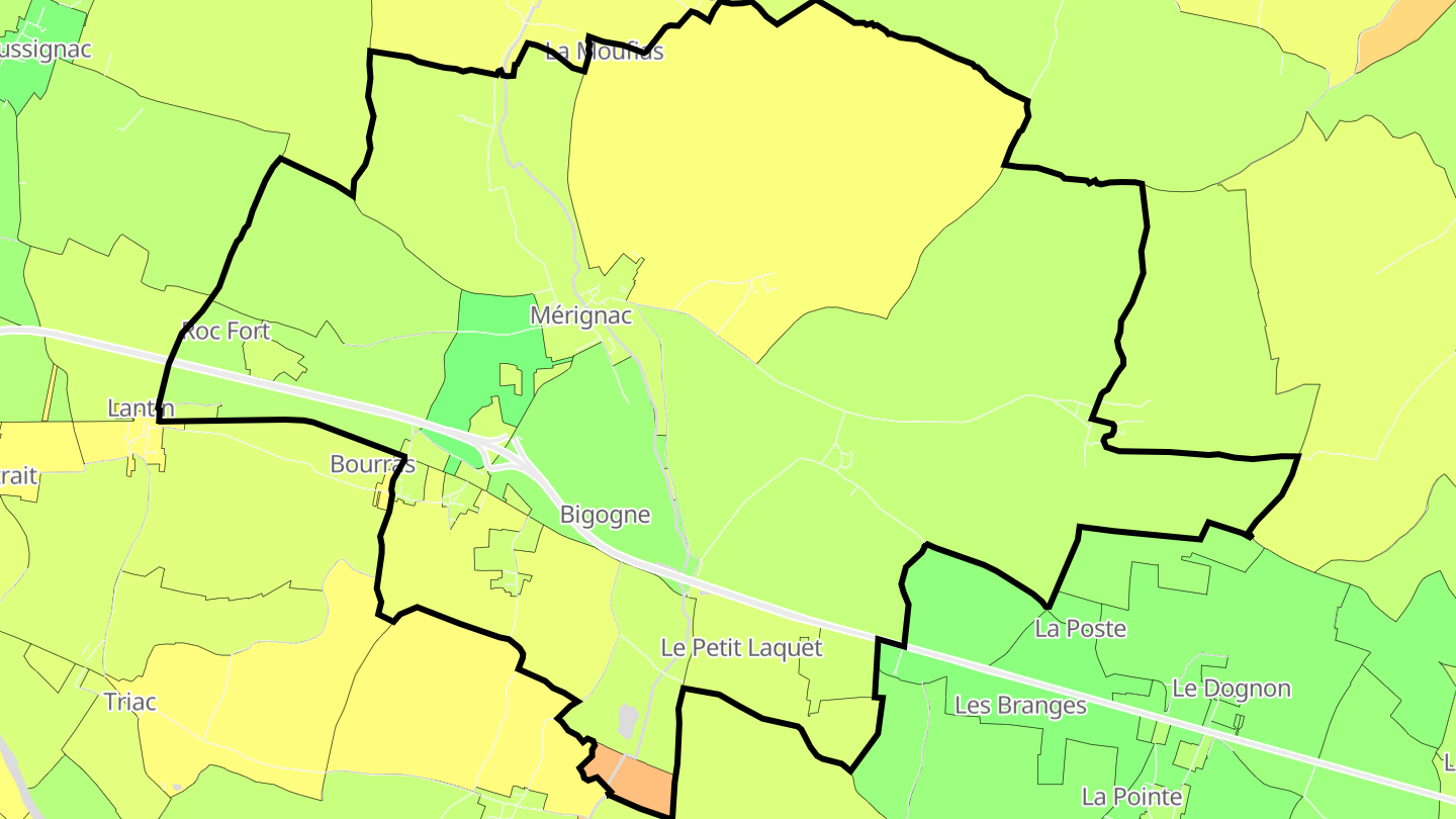 Carte des prix de l'immobilier Mérignac