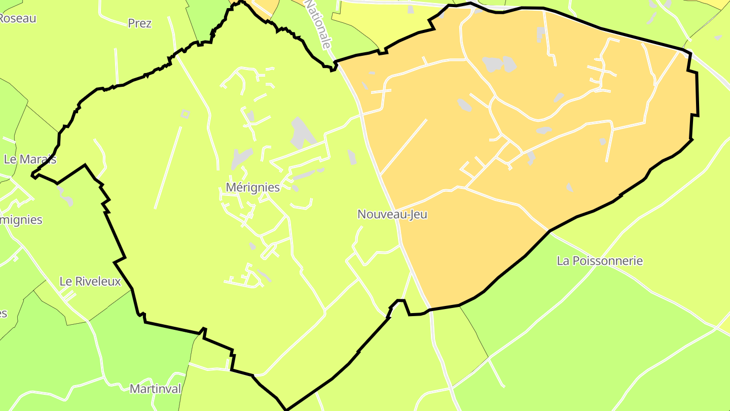 Carte des prix de l'immobilier Mérignies