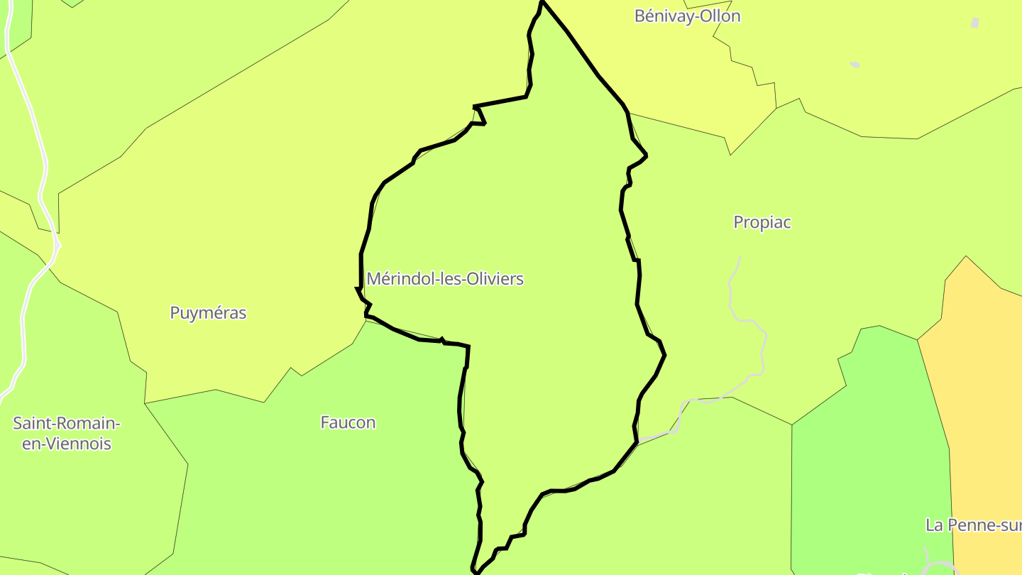 Carte des prix de l'immobilier Mérindol-les-Oliviers