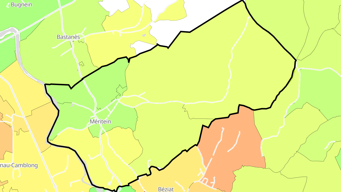 Carte des prix de l'immobilier Méritein