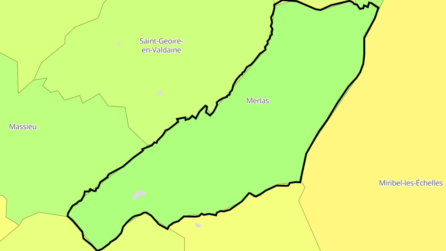 Carte des prix de l'immobilier Merlas