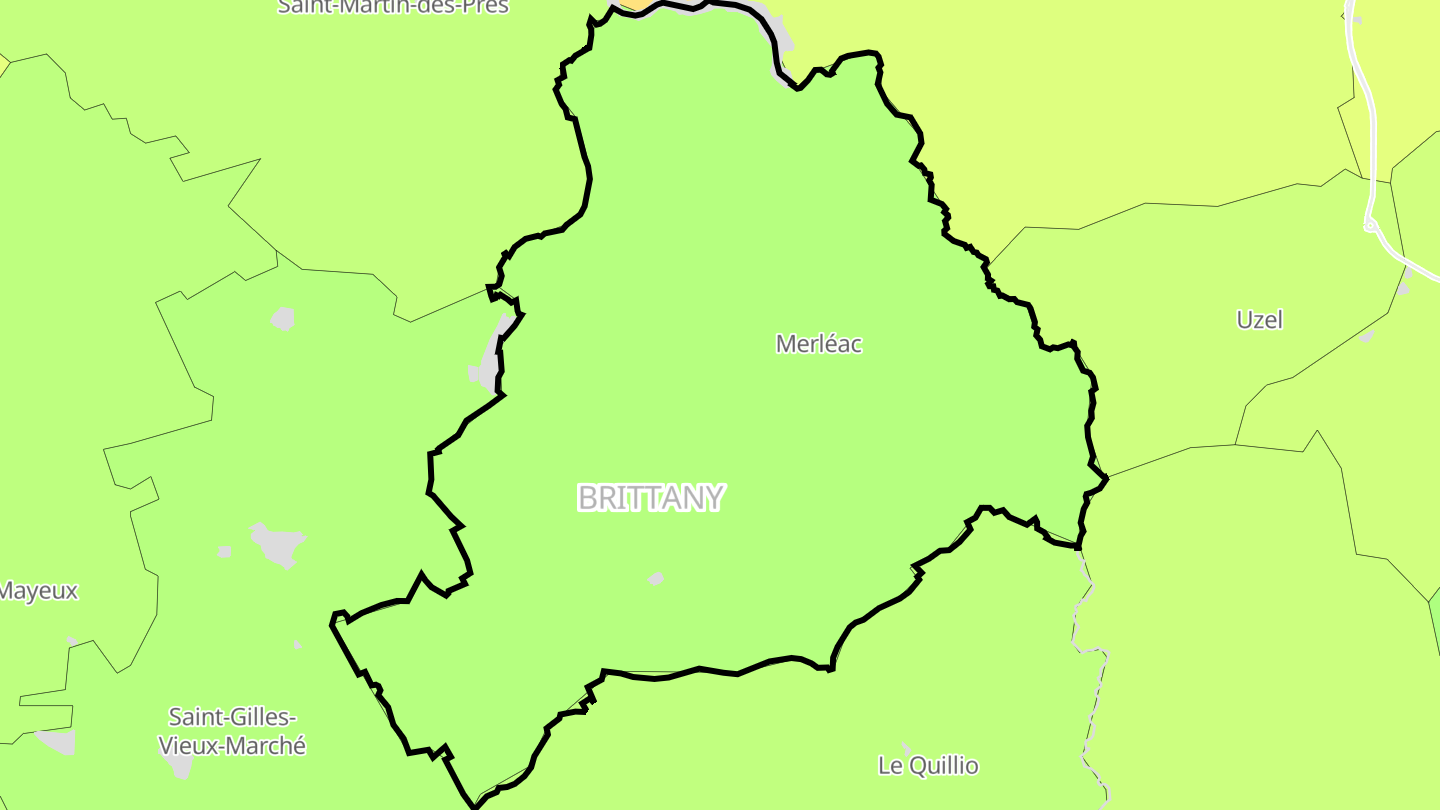 Carte des prix de l'immobilier Merléac