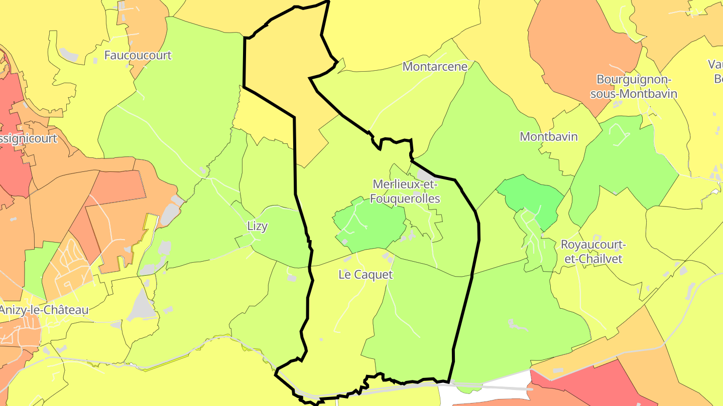 Carte des prix de l'immobilier Merlieux-et-Fouquerolles
