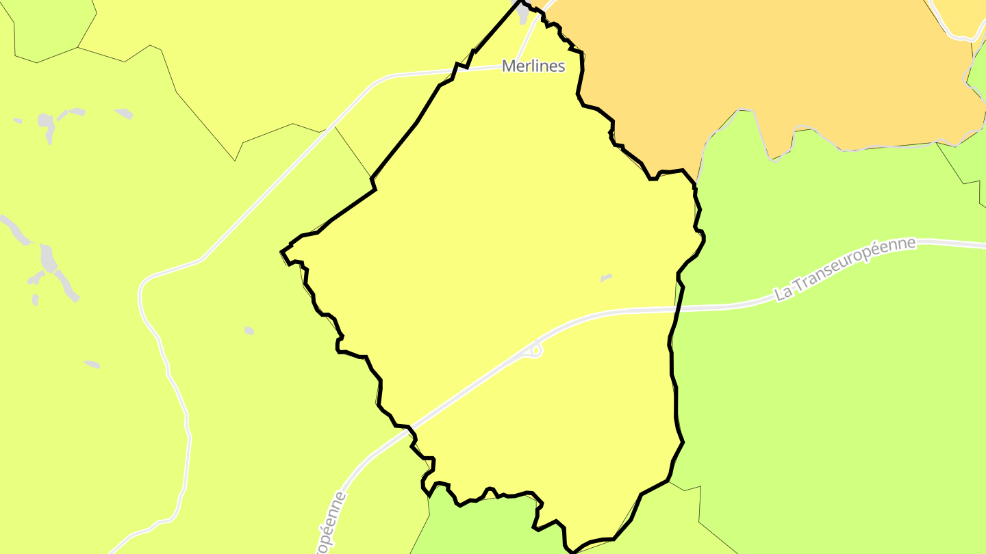 Carte des prix de l'immobilier Merlines