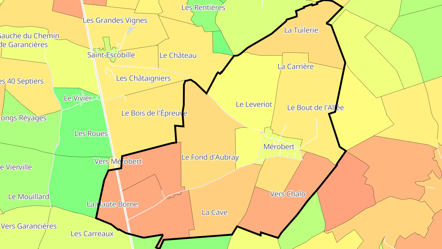 Carte des prix de l'immobilier Mérobert