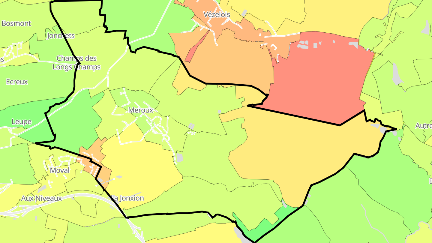 Carte des prix de l'immobilier Meroux