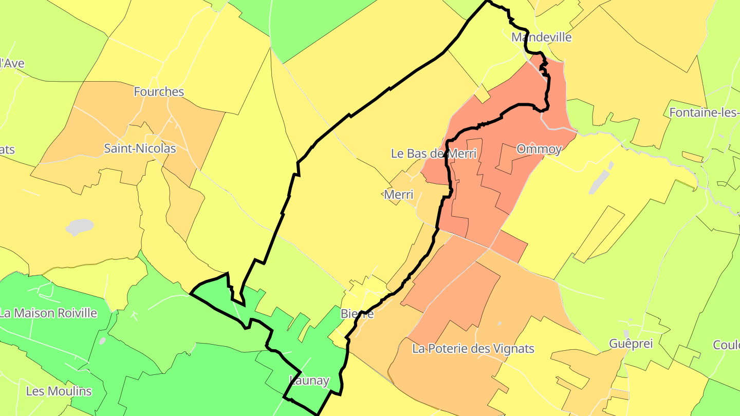 Carte des prix de l'immobilier Merri