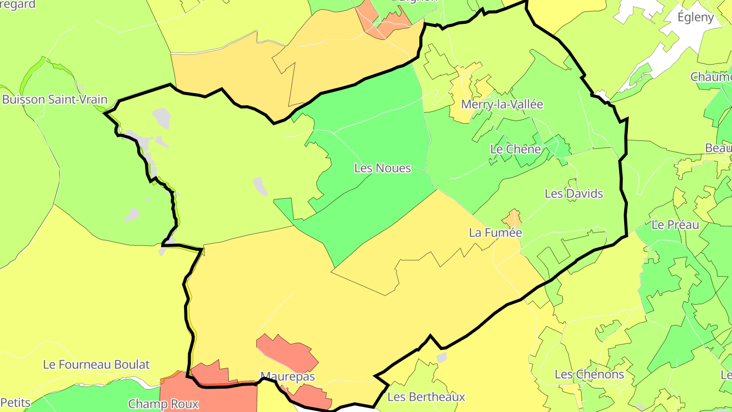 Carte des prix de l'immobilier Merry-la-Vallée