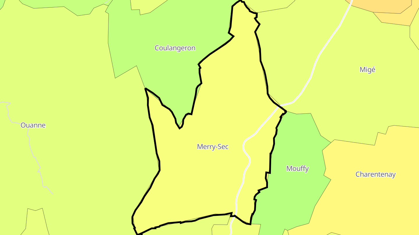 Carte des prix de l'immobilier Merry-Sec