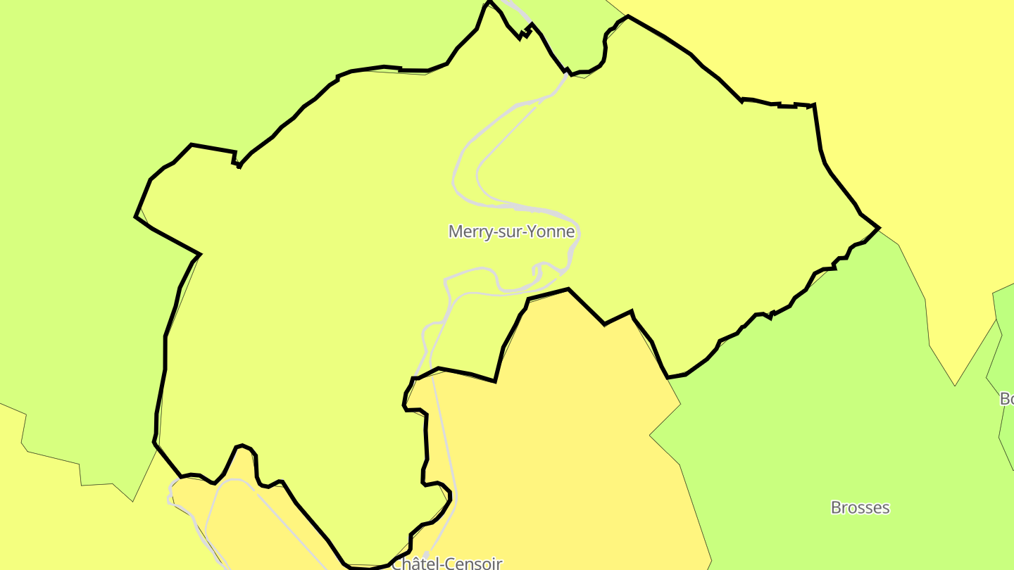 Carte des prix de l'immobilier Merry-sur-Yonne