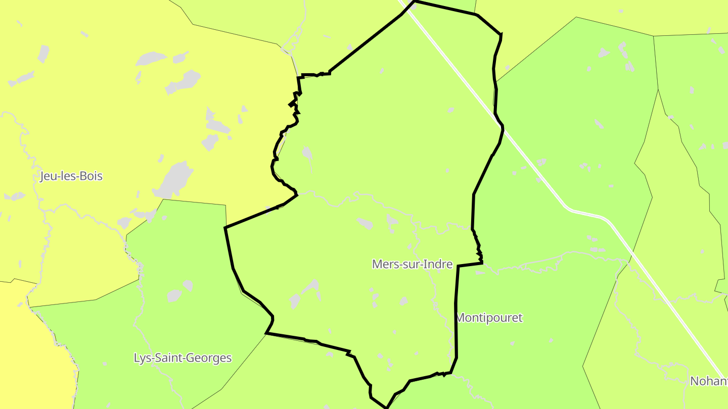 Carte des prix de l'immobilier Mers-sur-Indre
