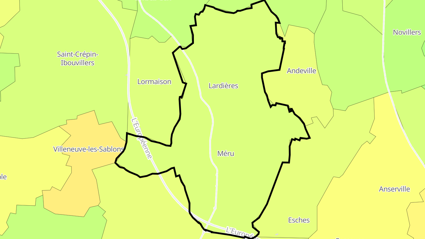 Carte des prix de l'immobilier Méru