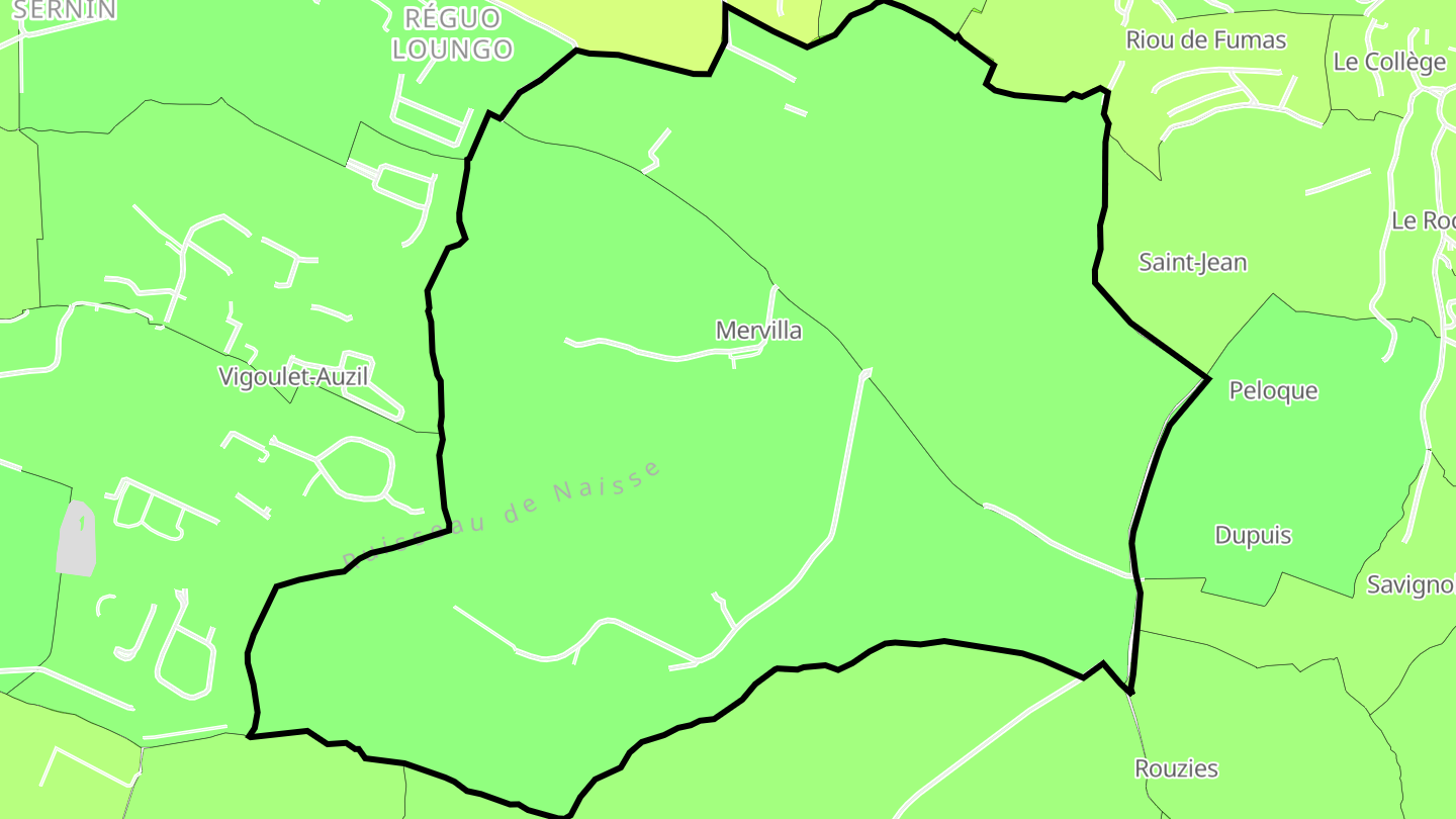 Carte des prix de l'immobilier Mervilla