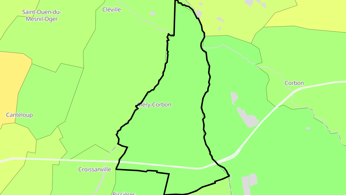Carte des prix de l'immobilier Méry-Corbon