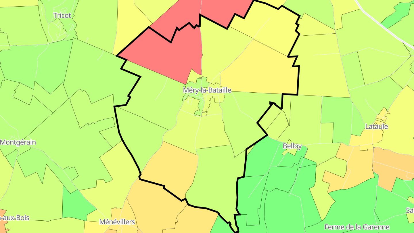 Carte des prix de l'immobilier Méry-la-Bataille