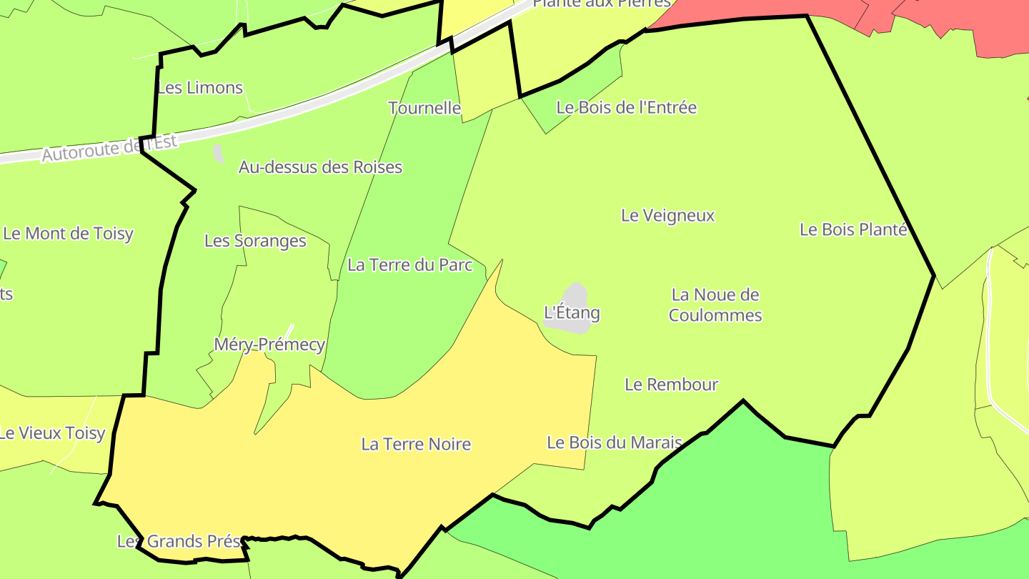 Carte des prix de l'immobilier Méry-Prémecy