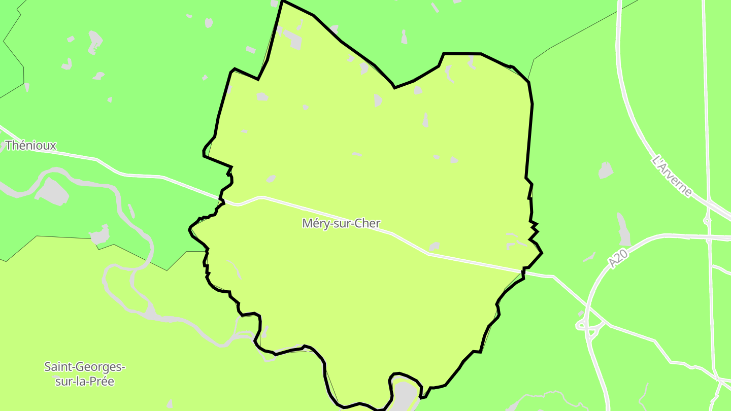 Carte des prix de l'immobilier Méry-sur-Cher