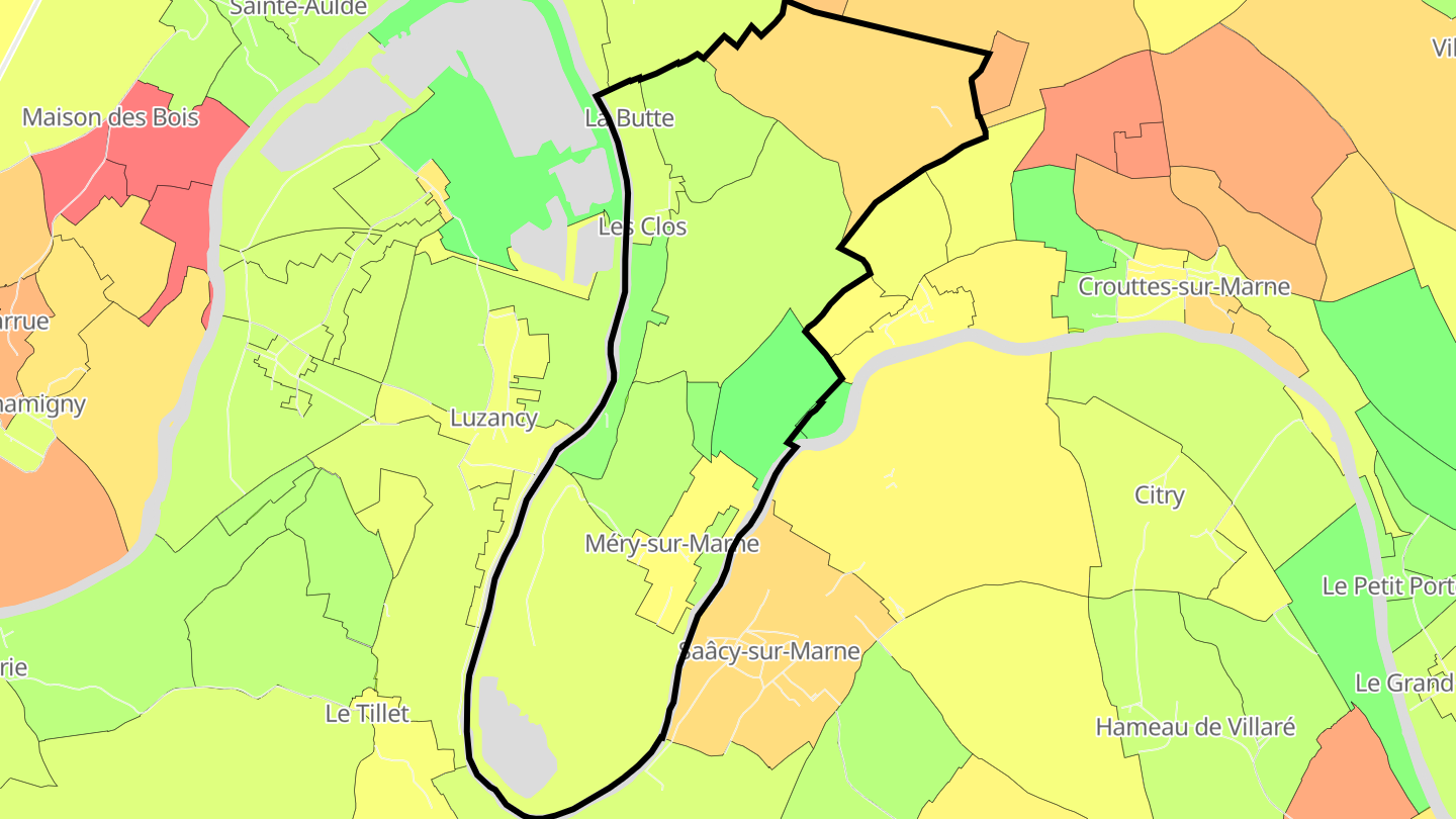 Carte des prix de l'immobilier Méry-sur-Marne