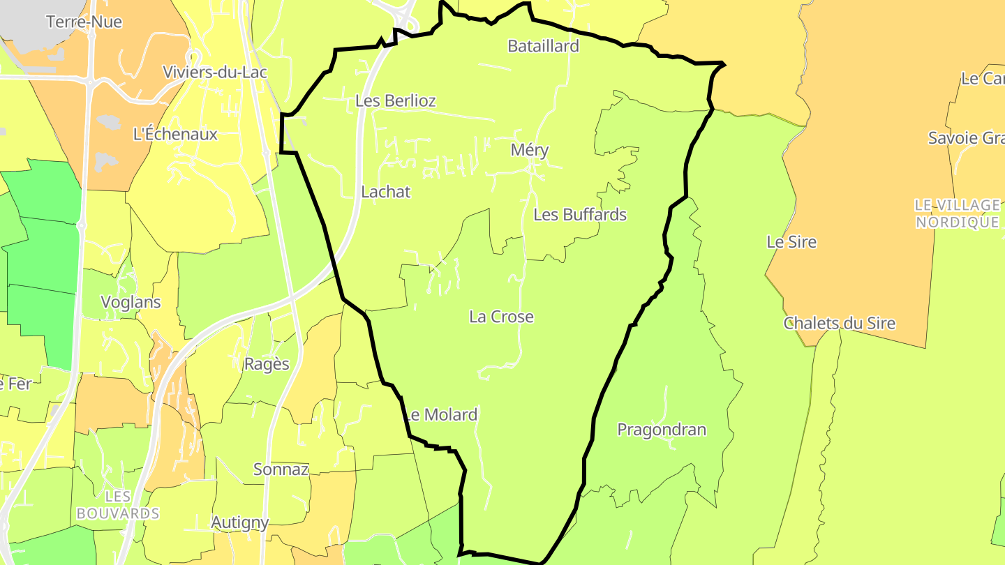 Carte des prix de l'immobilier Méry
