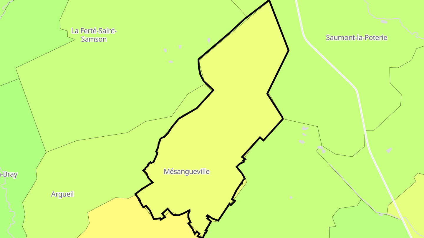 Carte des prix de l'immobilier Mésangueville