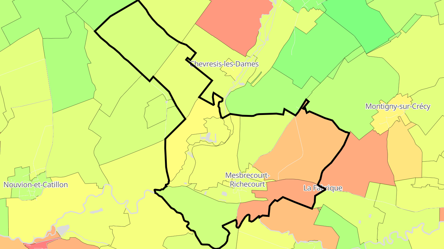 Carte des prix de l'immobilier Mesbrecourt-Richecourt
