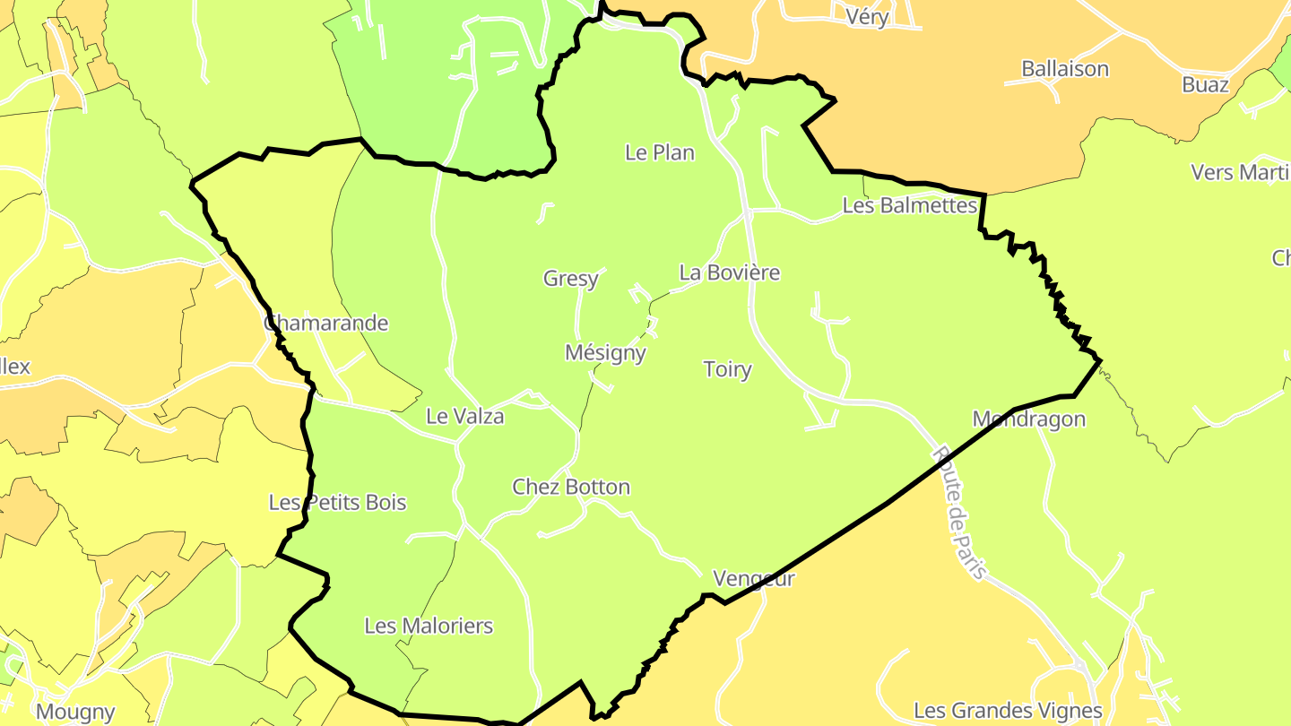 Carte des prix de l'immobilier Mésigny