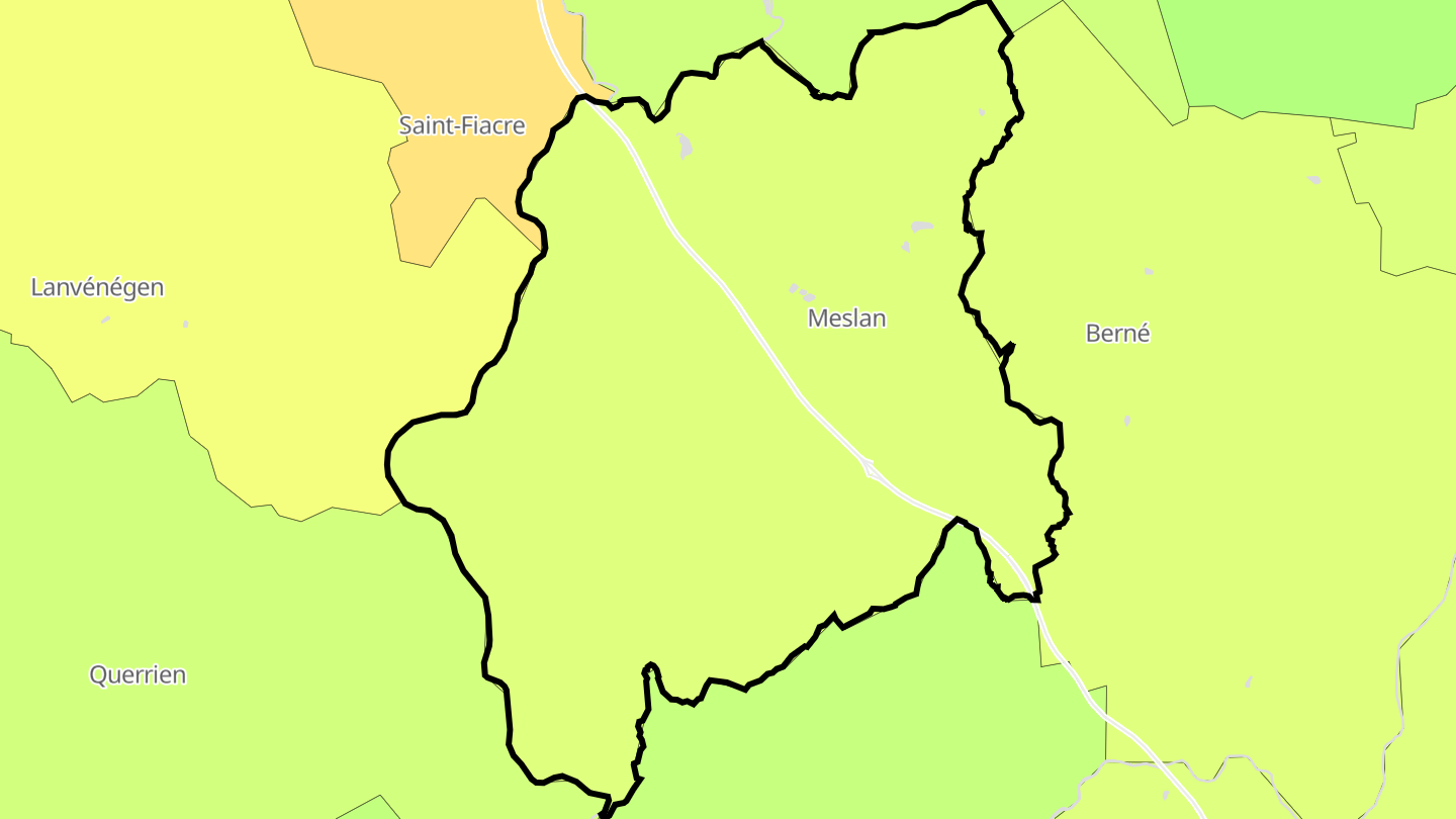Carte des prix de l'immobilier Meslan