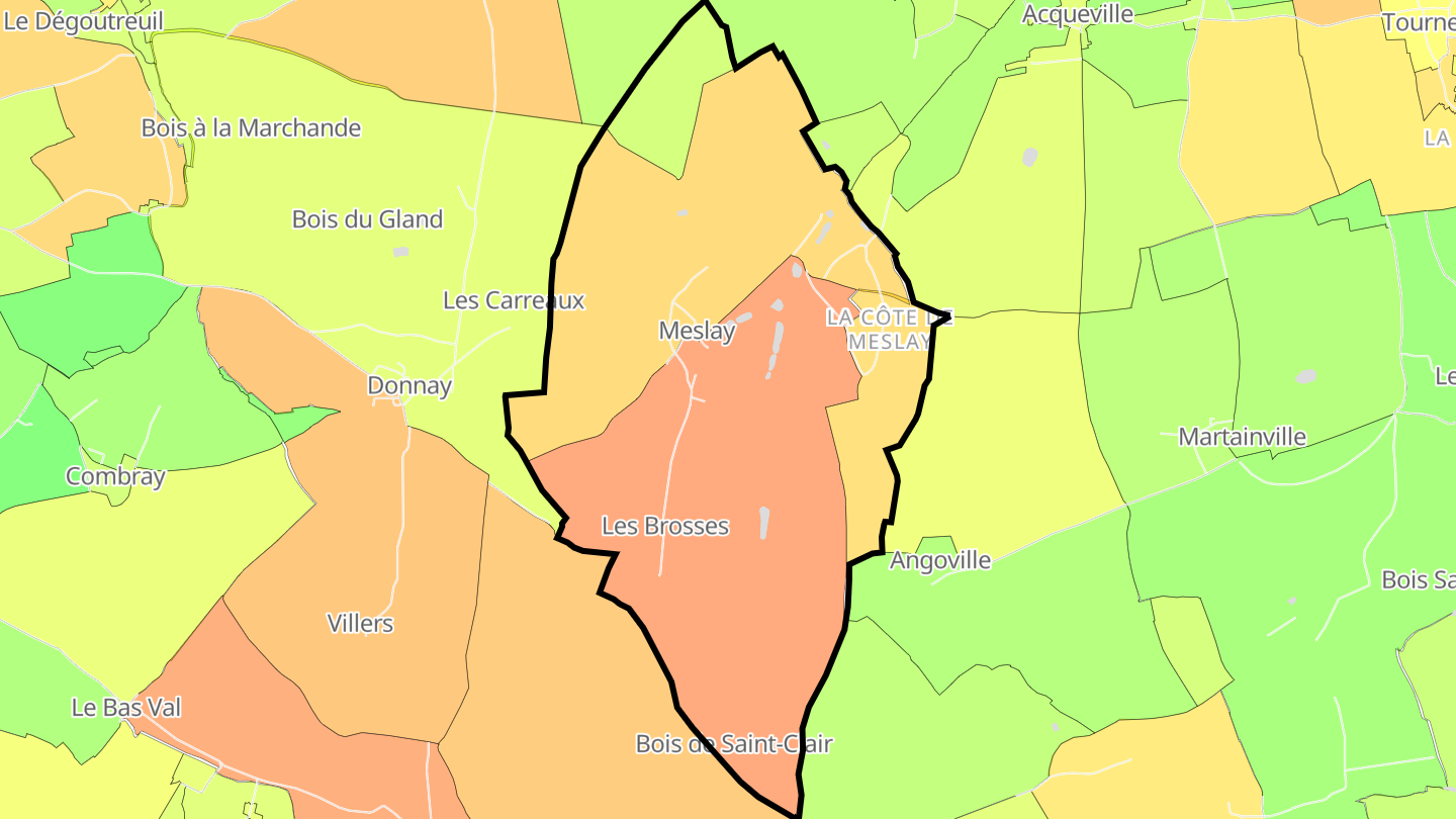 Carte des prix de l'immobilier Meslay