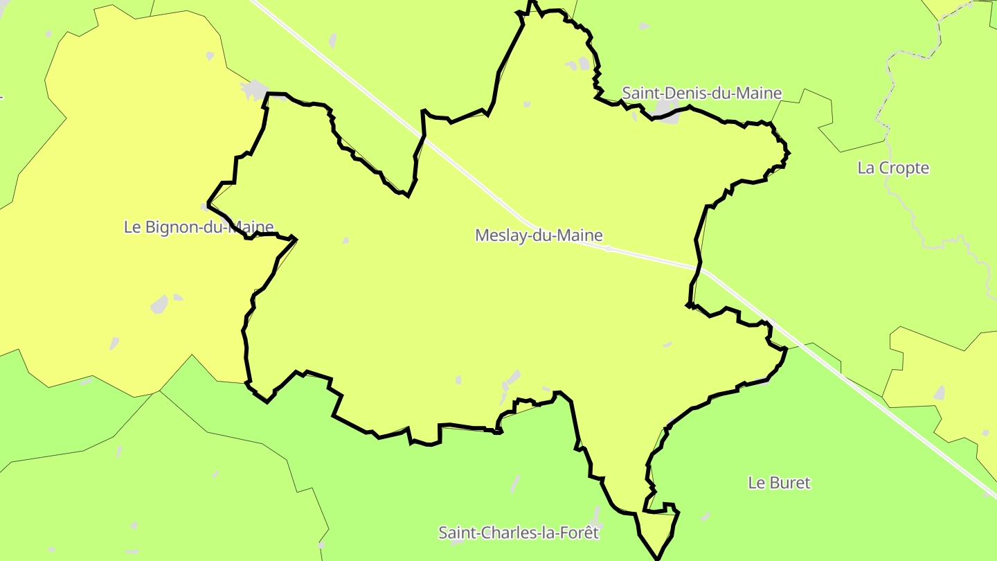 Carte des prix de l'immobilier Meslay-du-Maine