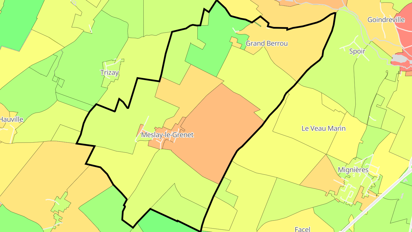 Carte des prix de l'immobilier Meslay-le-Grenet