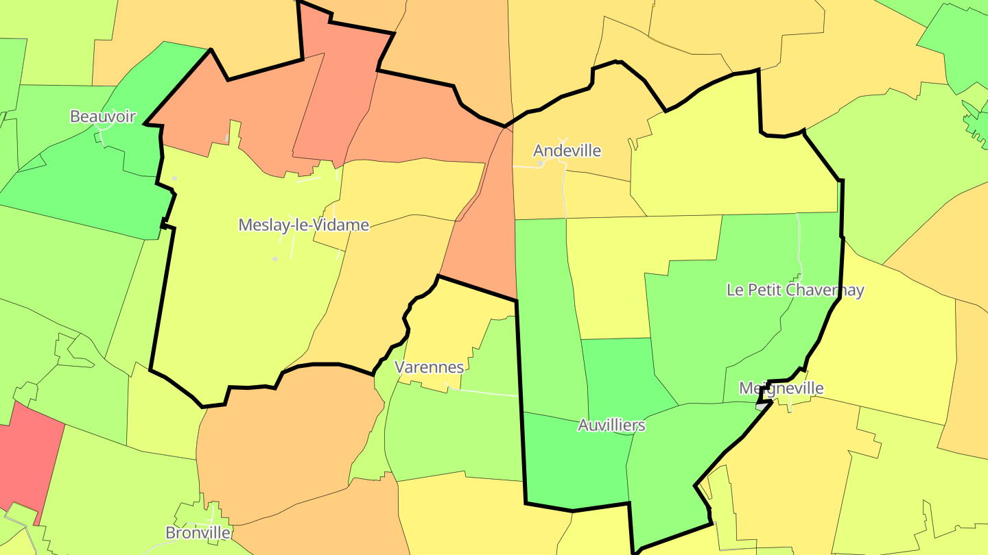 Carte des prix de l'immobilier Meslay-le-Vidame