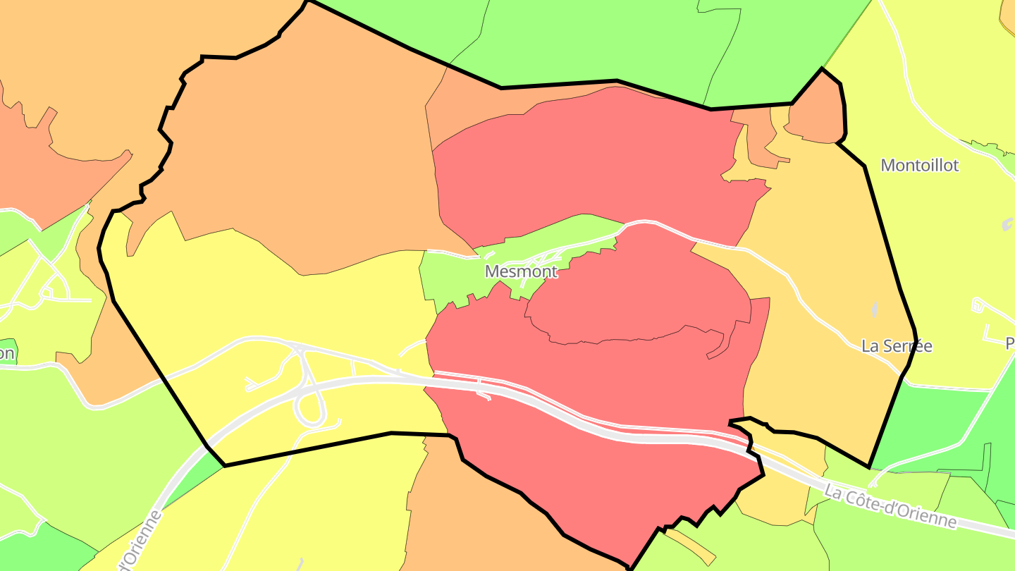 Carte des prix de l'immobilier Mesmont