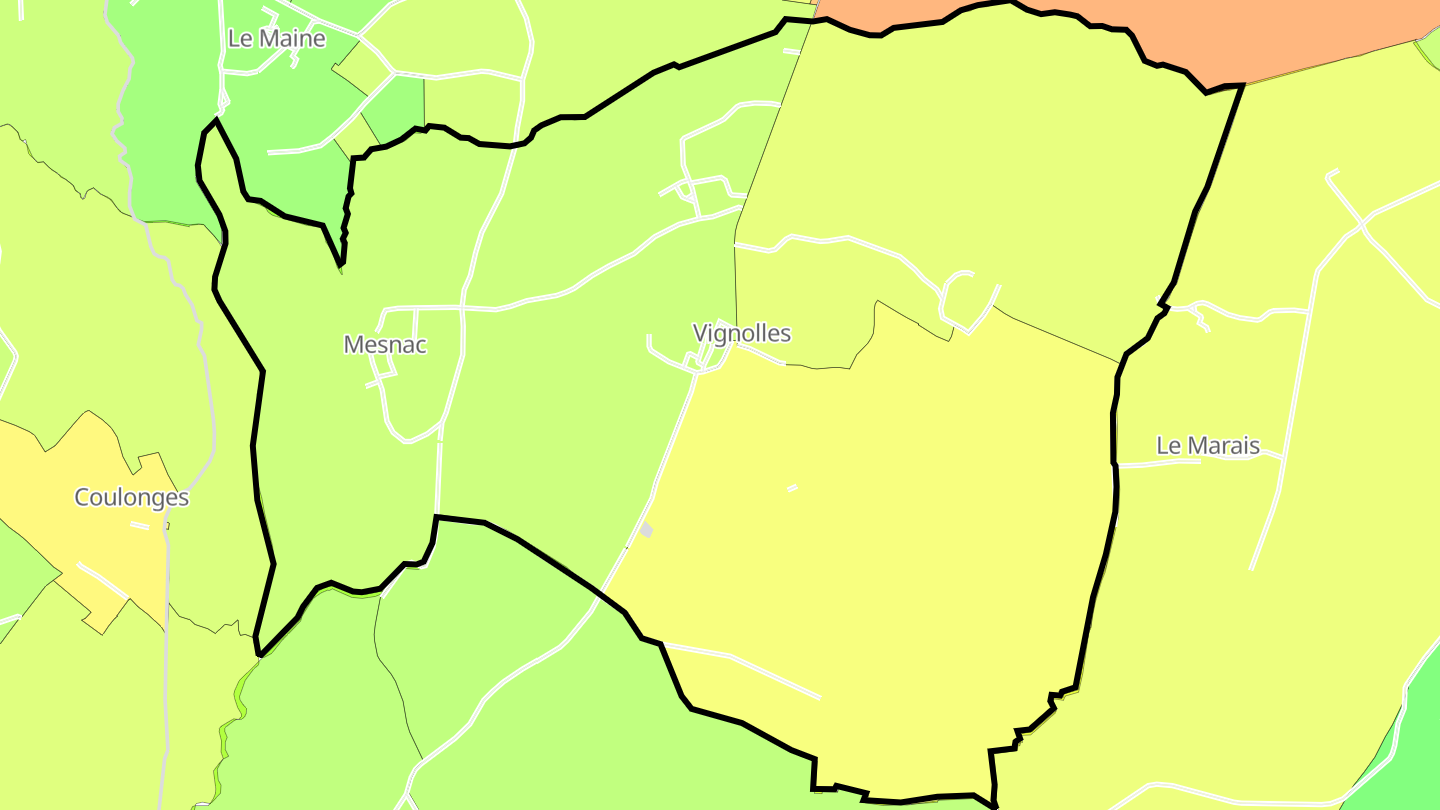 Carte des prix de l'immobilier Mesnac