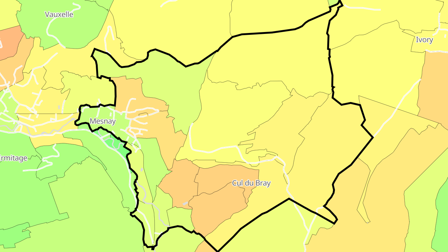 Carte des prix de l'immobilier Mesnay